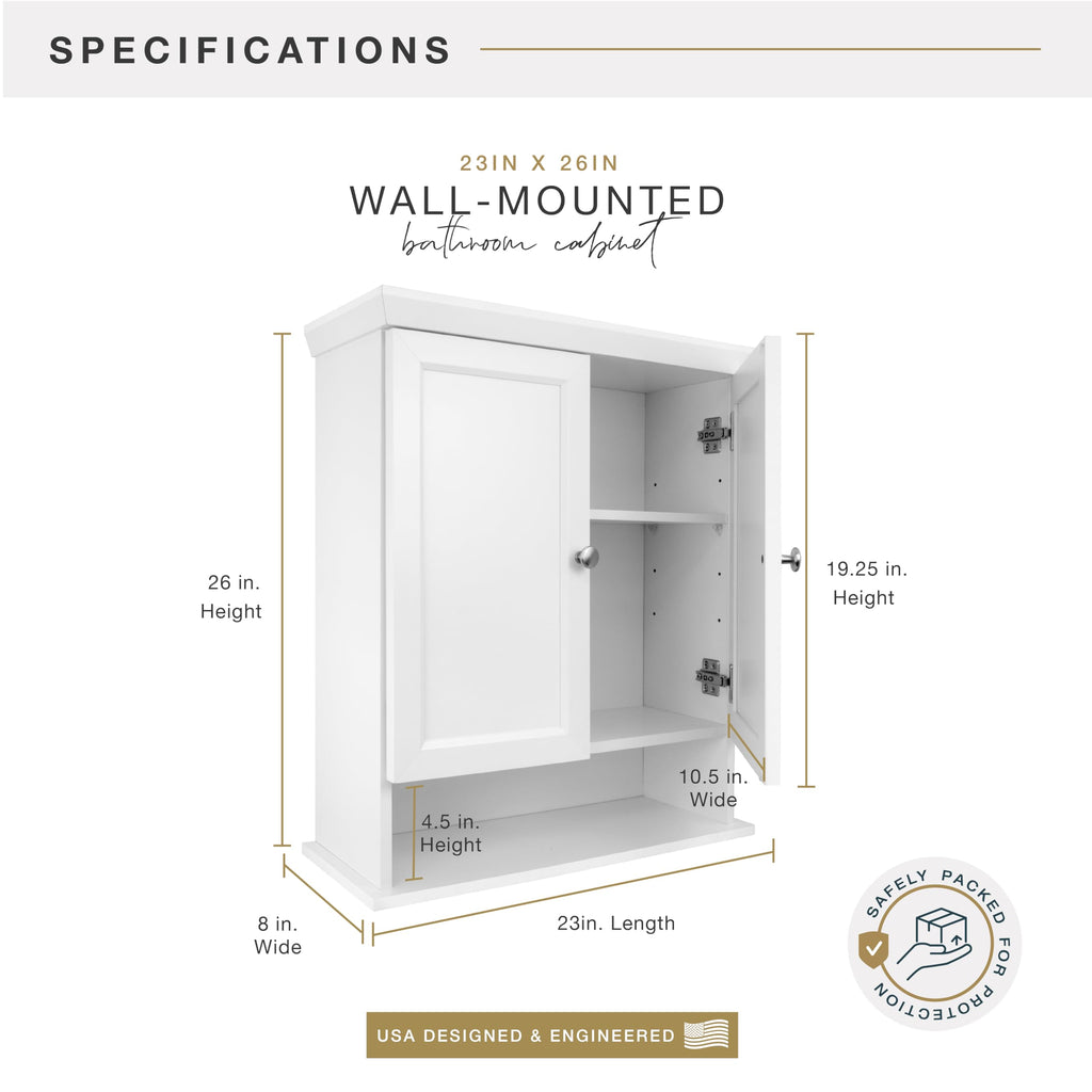 White Wall Mounted Medicine Cabinet Organizer T53054