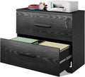 Black 2 Drawer Lateral File Cabinet with Lock W2843