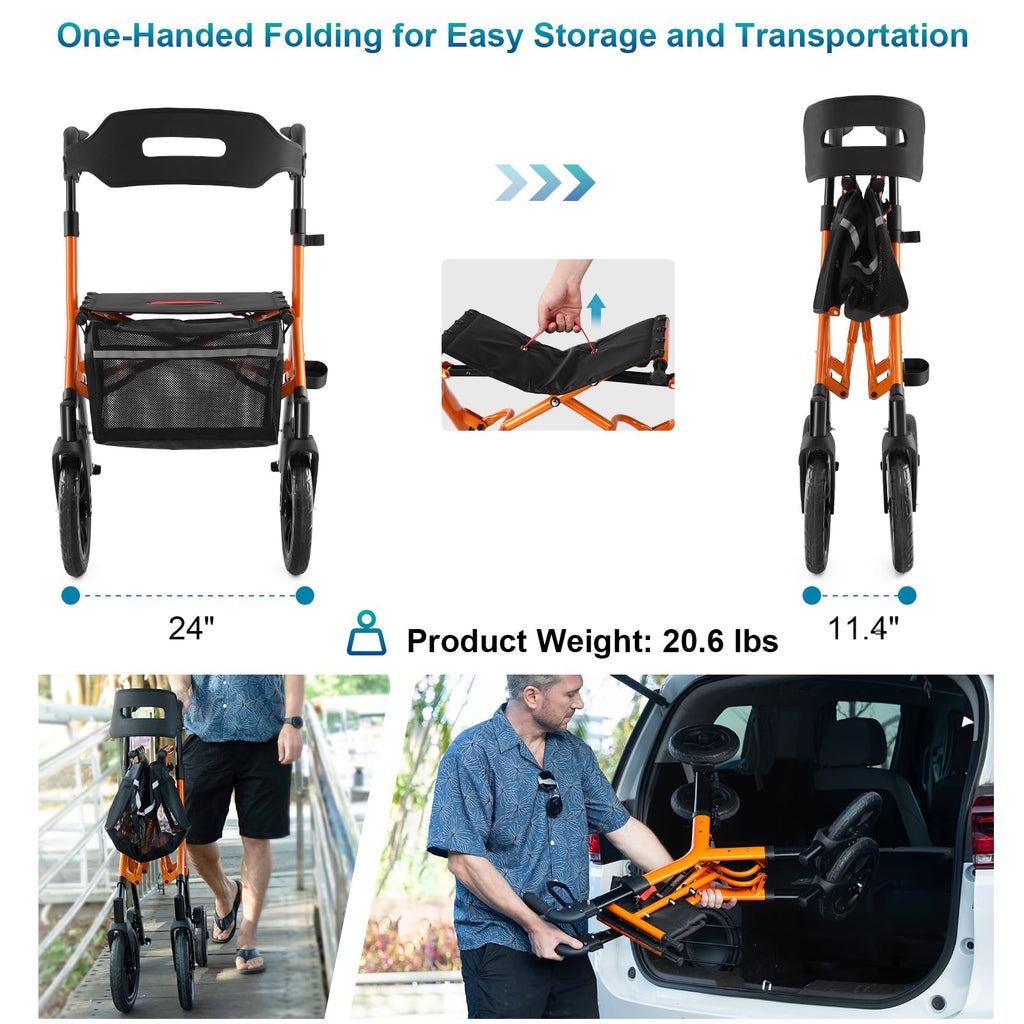 Tall Foldable Walker with Seat J51390