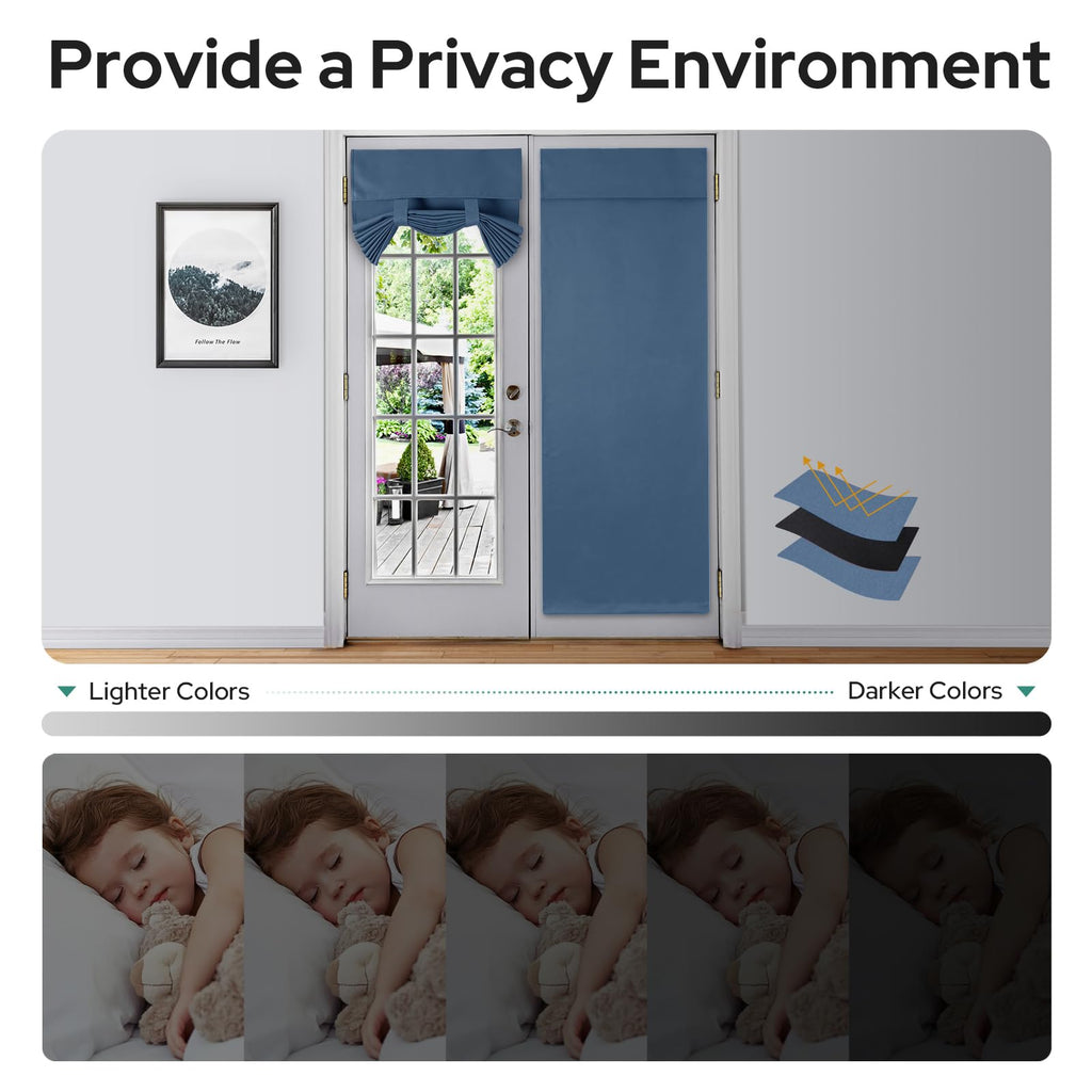 Blackout Door Curtains 26x40 Inch Dark Teal T609649