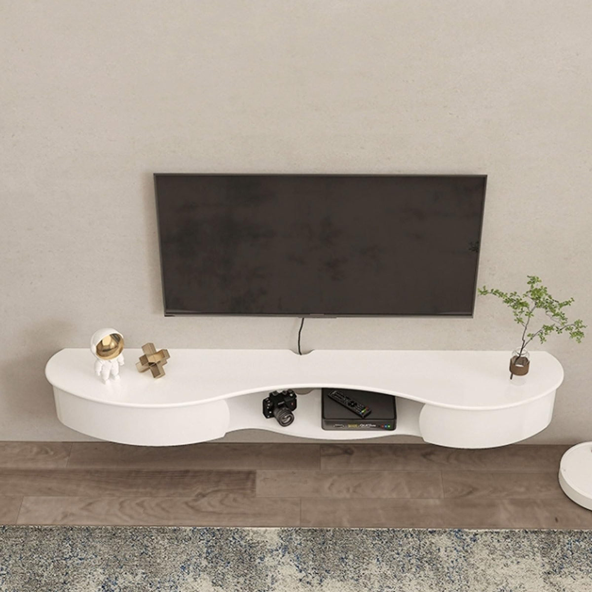 67'' Wall Mounted TV Stand with Drawers and Open Storage Shelf B342397