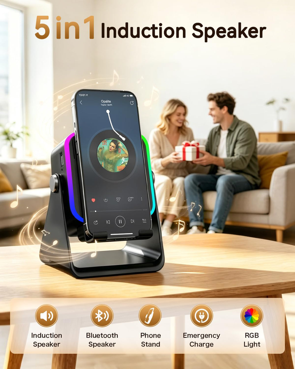 Wireless Induction Speaker with Phone Stand F200