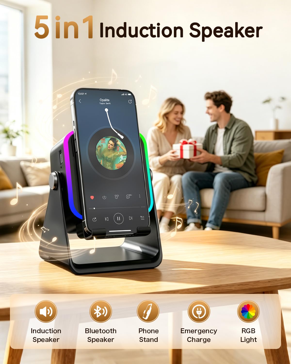 Wireless Induction Speaker with Phone Stand F200