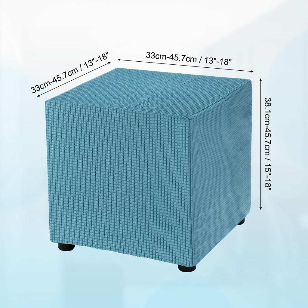Teal Stretch Polyester Ottoman Cover A93537