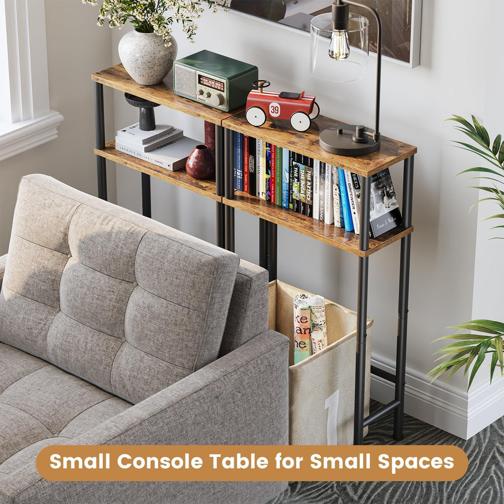 Narrow 15.7" 2-Tier Console Table X763
