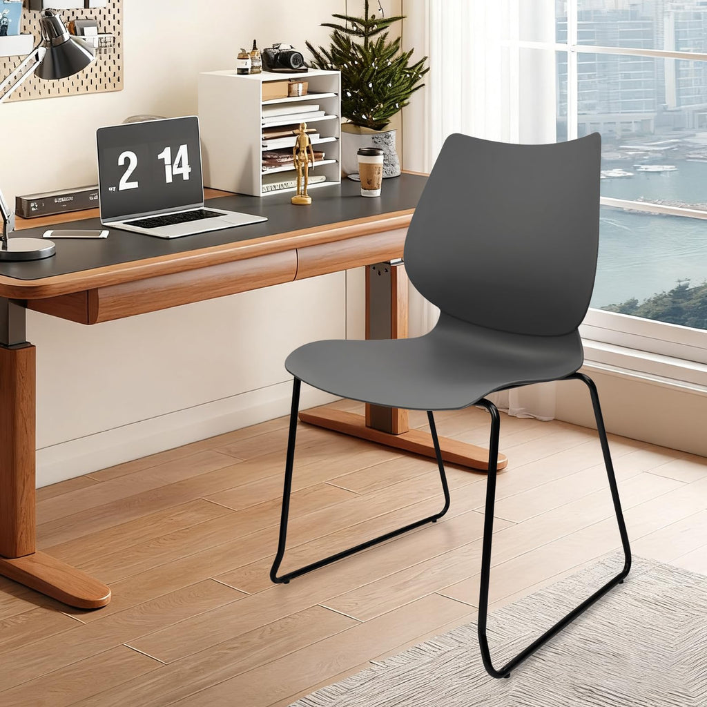 Grey Stacking Plastic Office Chairs Set of 12 X901217