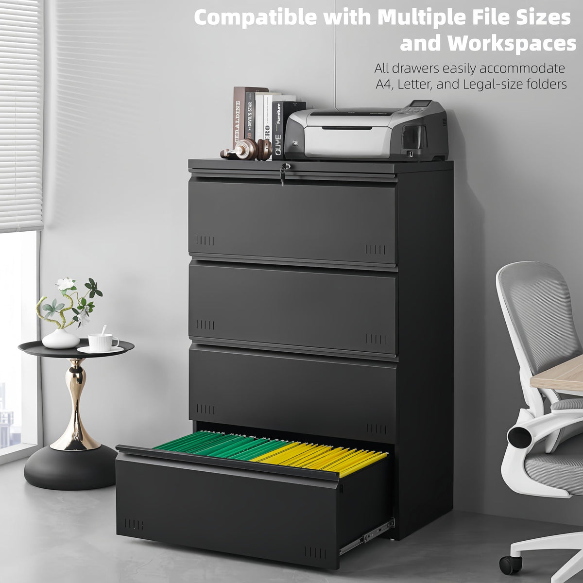 4 Drawer Metal File Cabinet with Lock Z82792