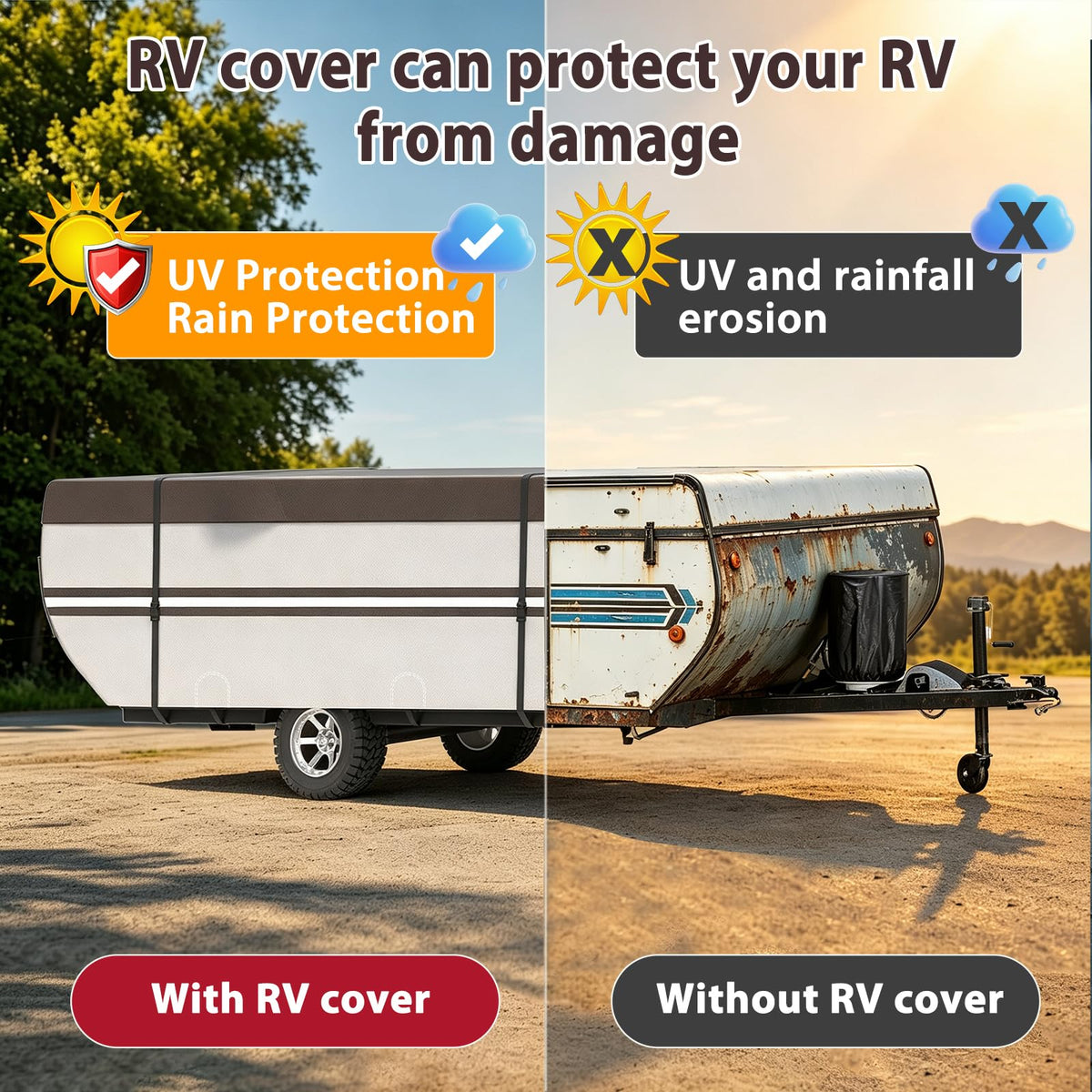 9 Layers Waterproof 14-16ft Pop Up Camper Cover I34066