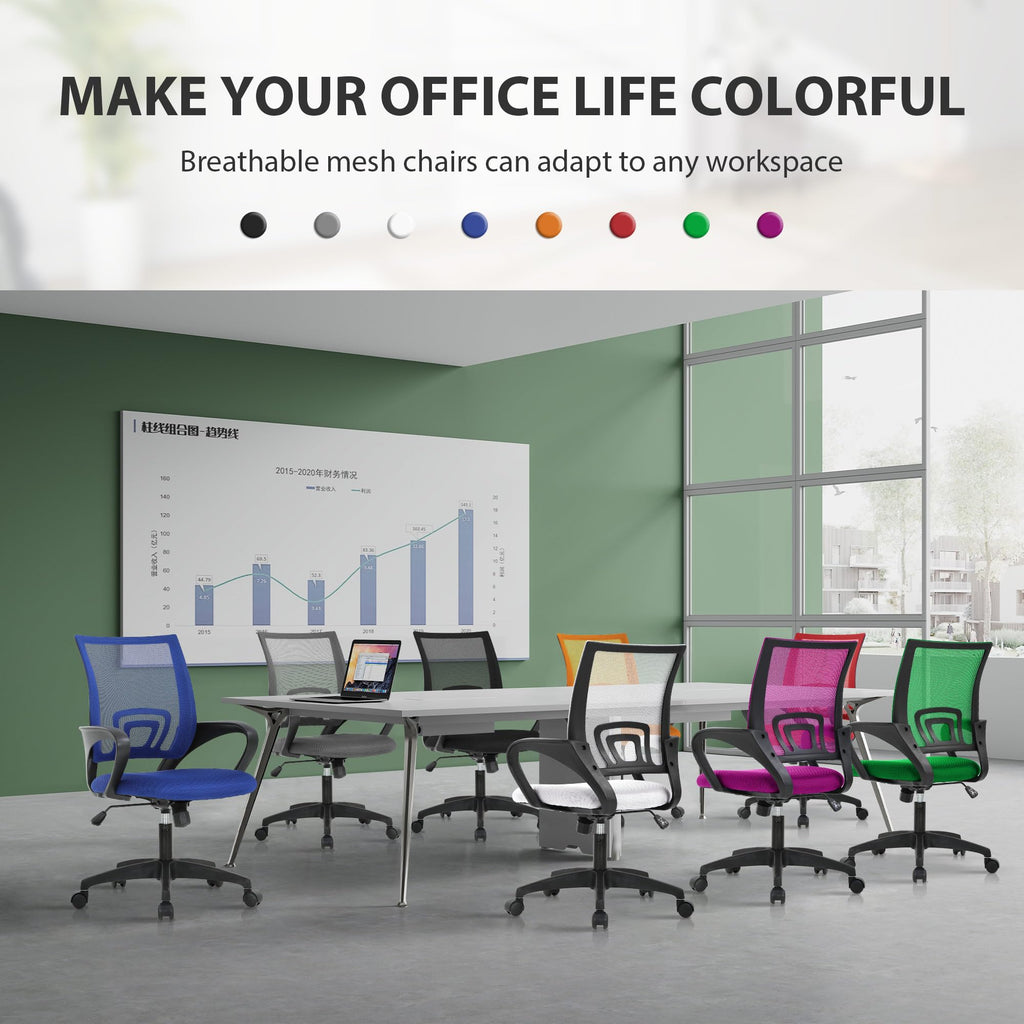 Adjustable Mid Back Ergonomic Mesh Office Chair with Lumbar Support K577417