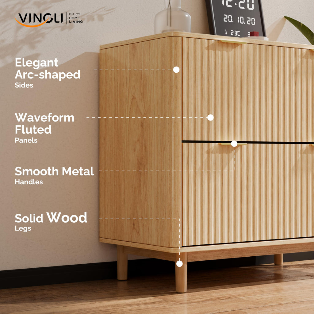 2 Drawer Wood File Cabinet Q336