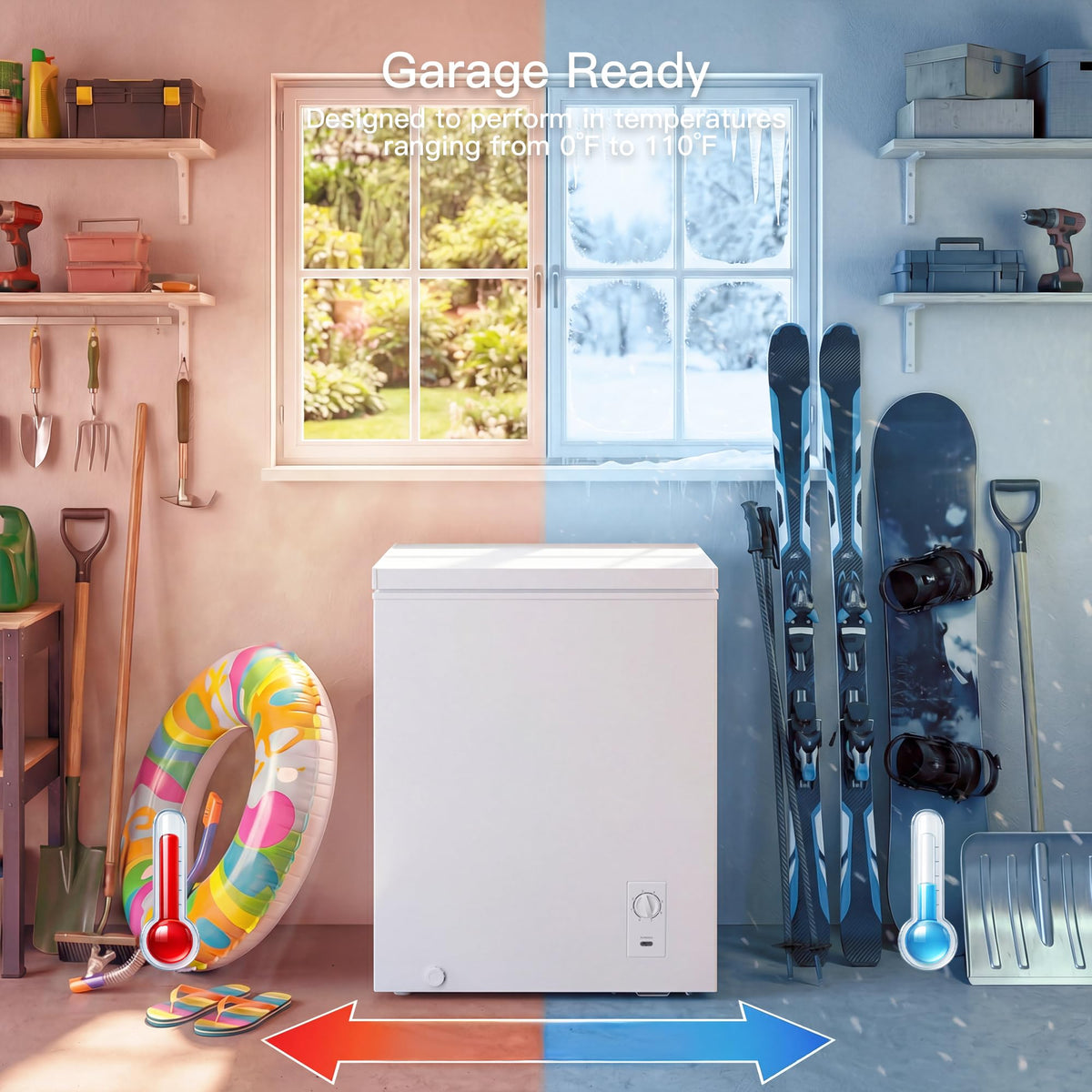 2.05 Cu.Ft Chest Freezer with 2 Removable Baskets D161846
