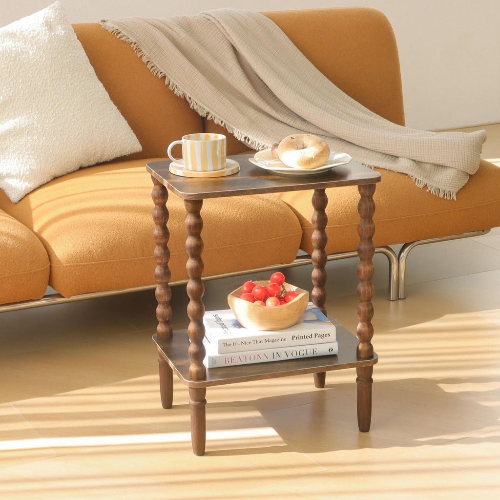 Side Table with 2-Tier Shelf F9225