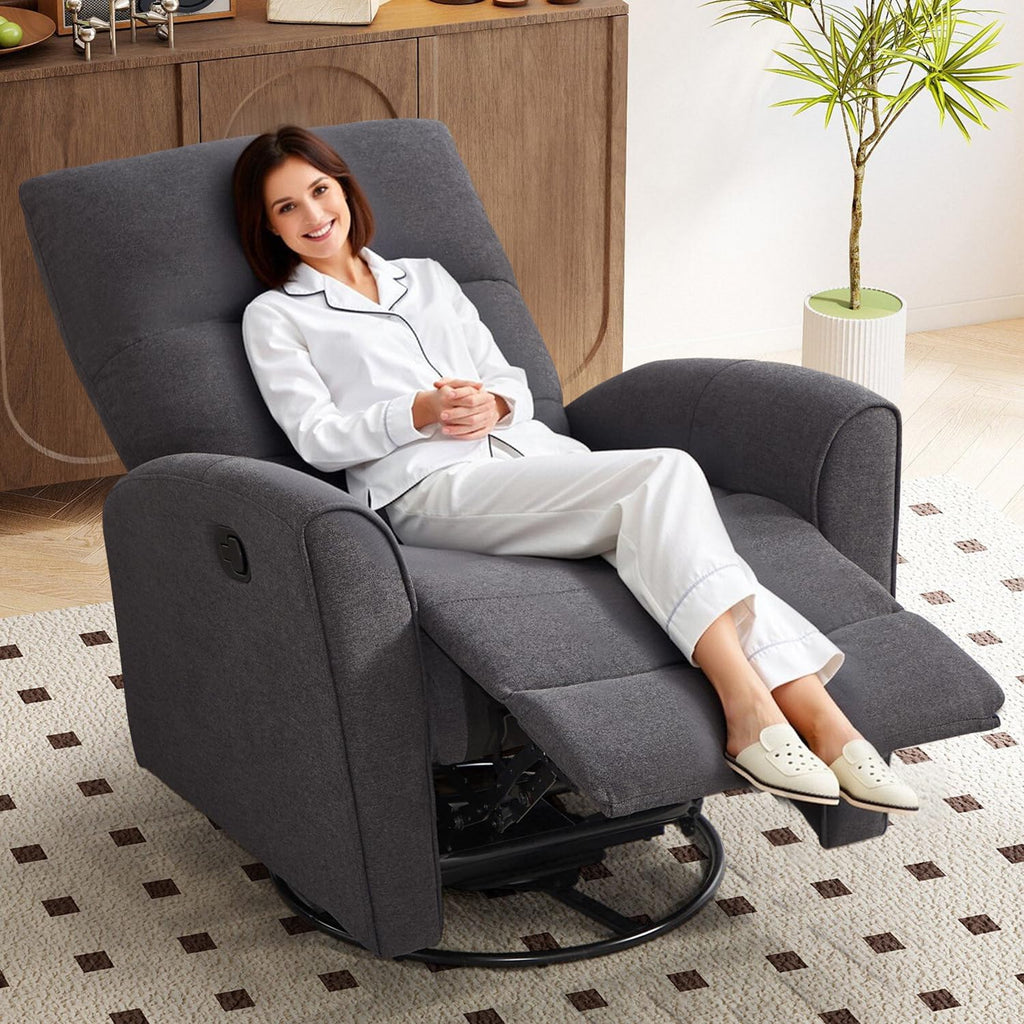 Manual Chenille Swivel Rocker Recliner L95222