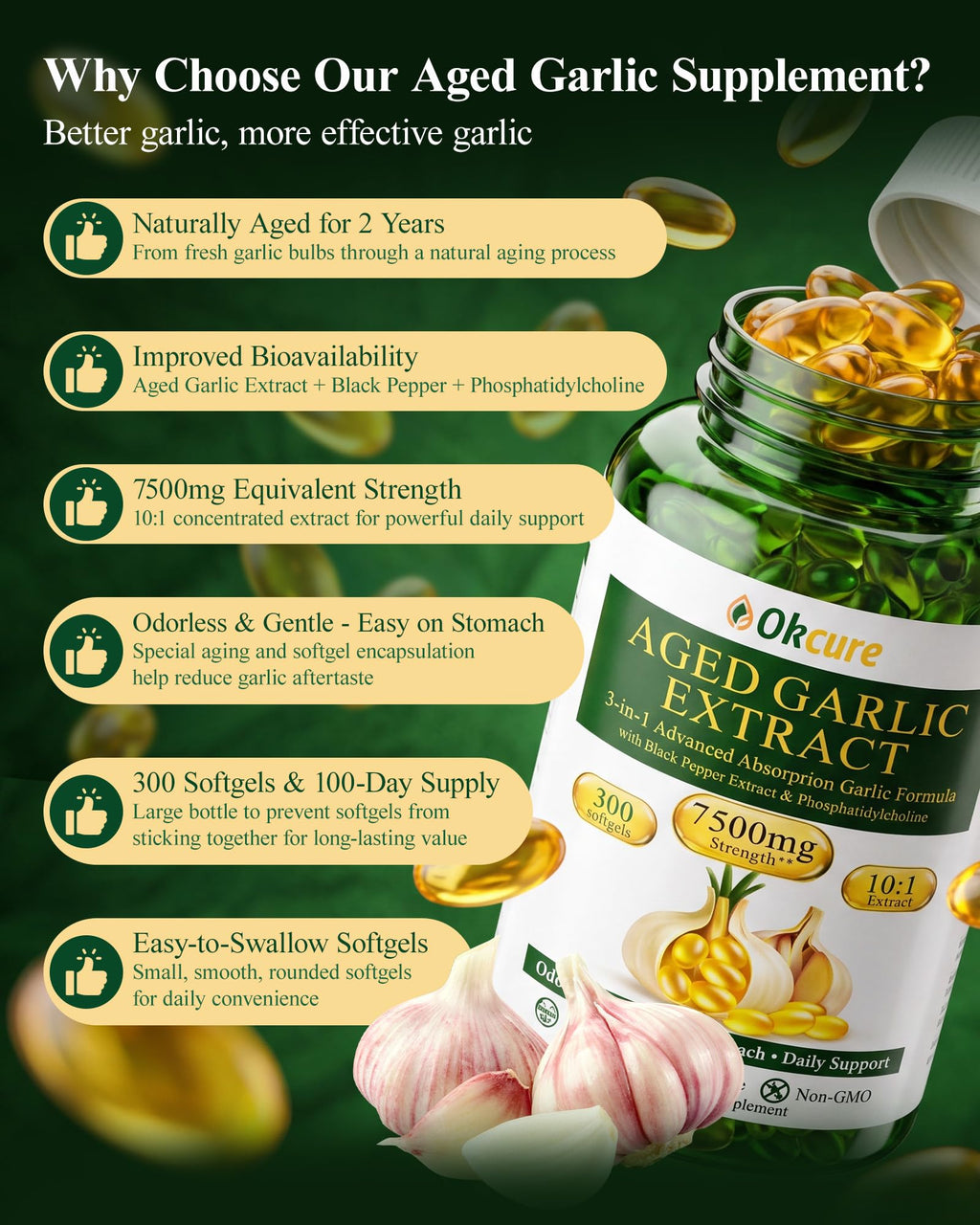 Odorless Garlic Supplement 300 Softgels A911