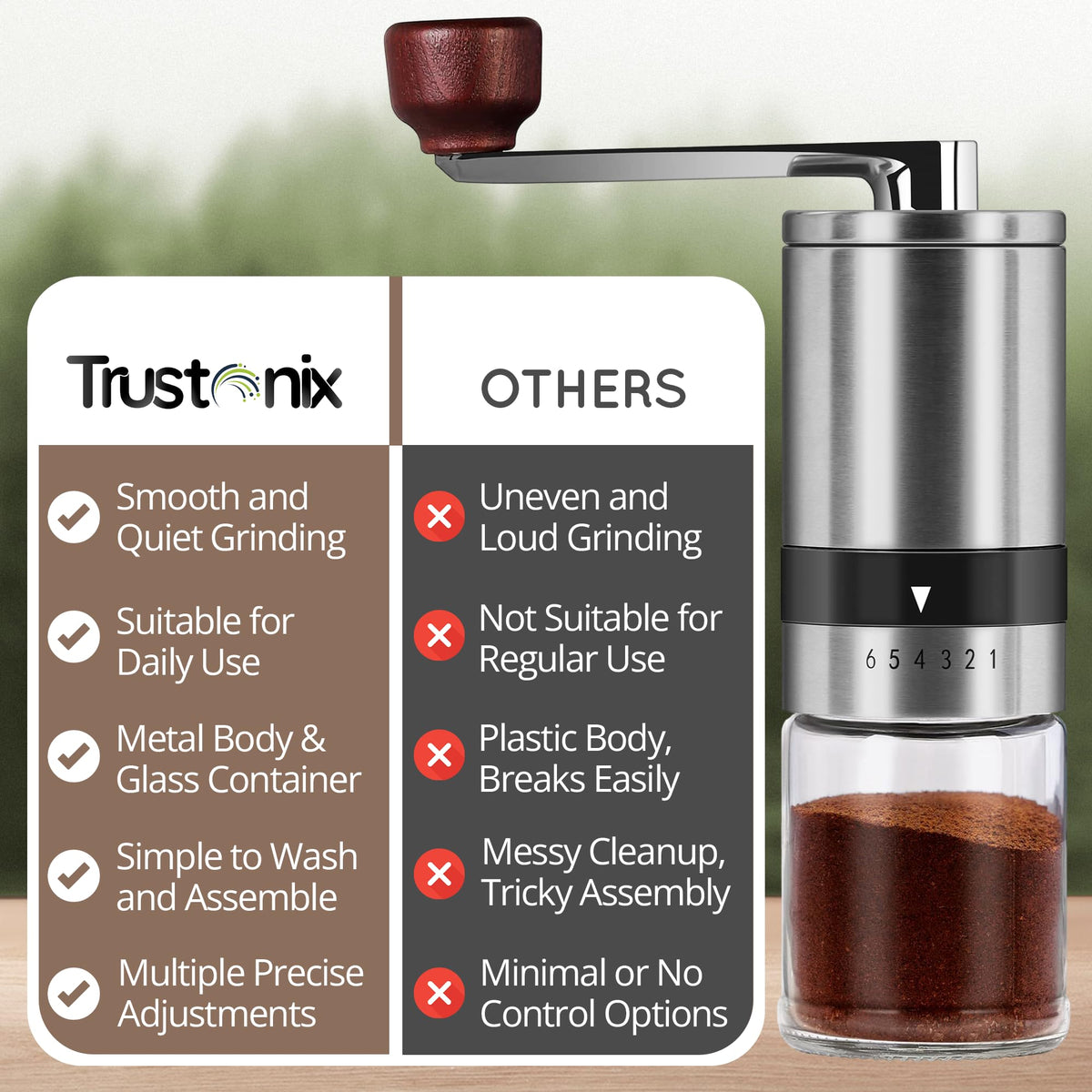 Manual Portable Hand Coffee Grinder J66647