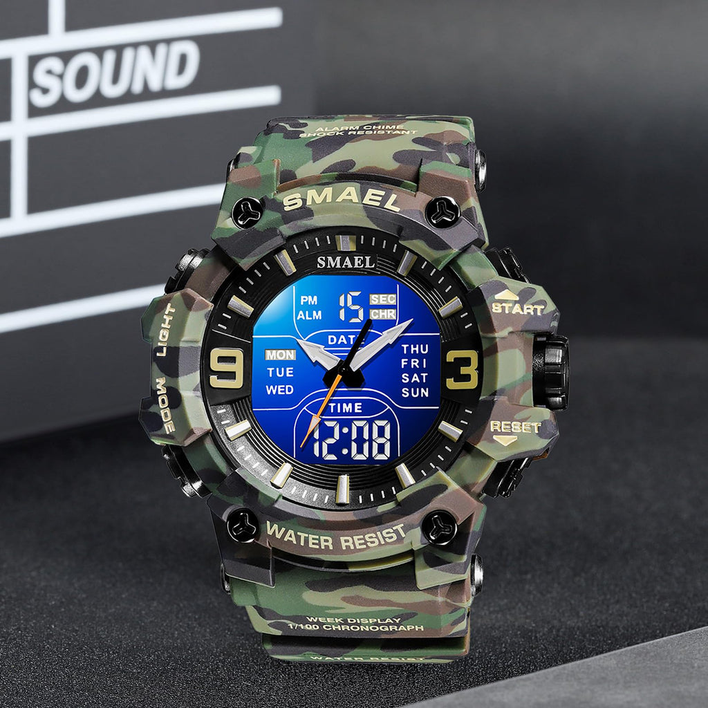 Men Tactical Analog Digital Sport Watch 50M LED T3033