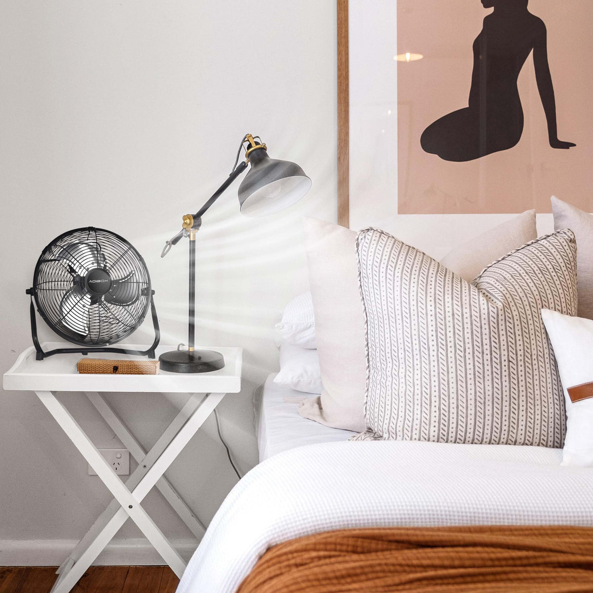 20 in. 3 Speed Metal Floor Fan in Black with Tilting Head F545594