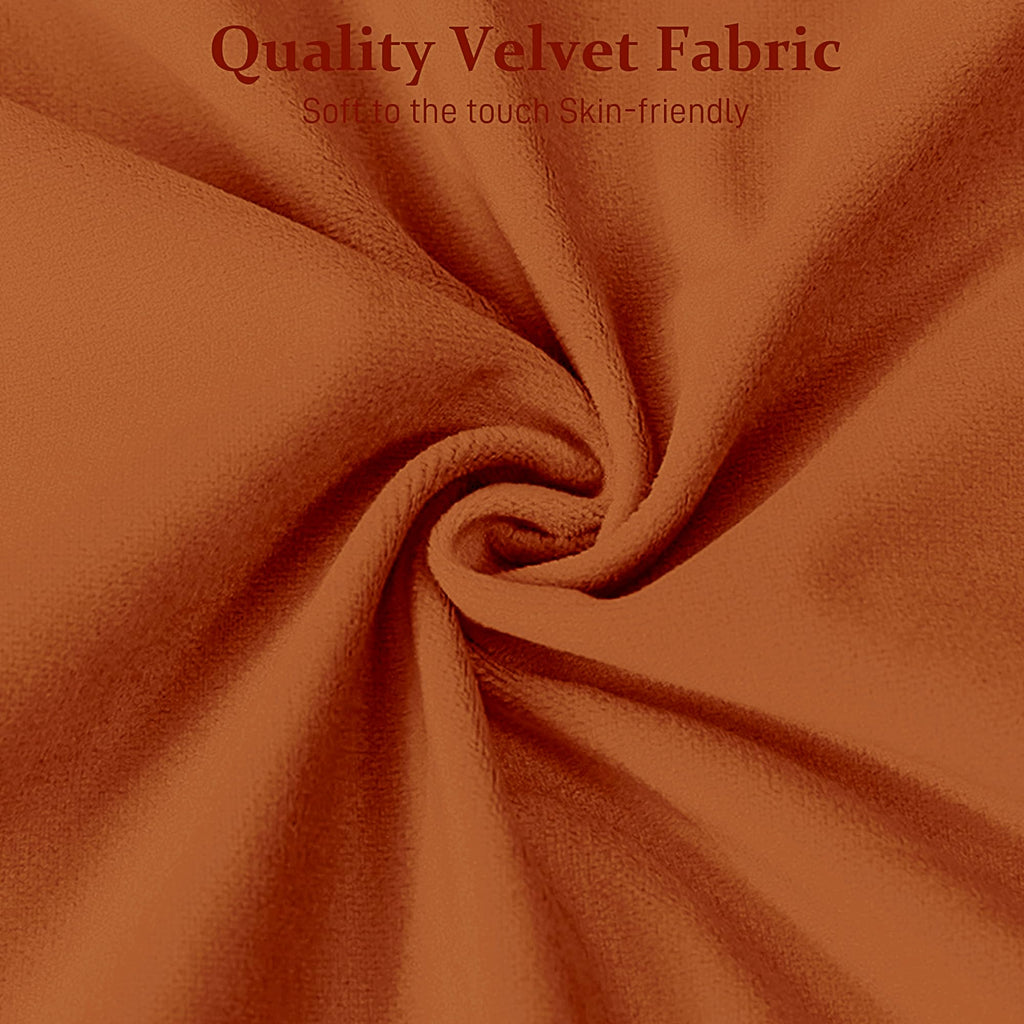 Orange Velvet Ottoman Bench Y420890