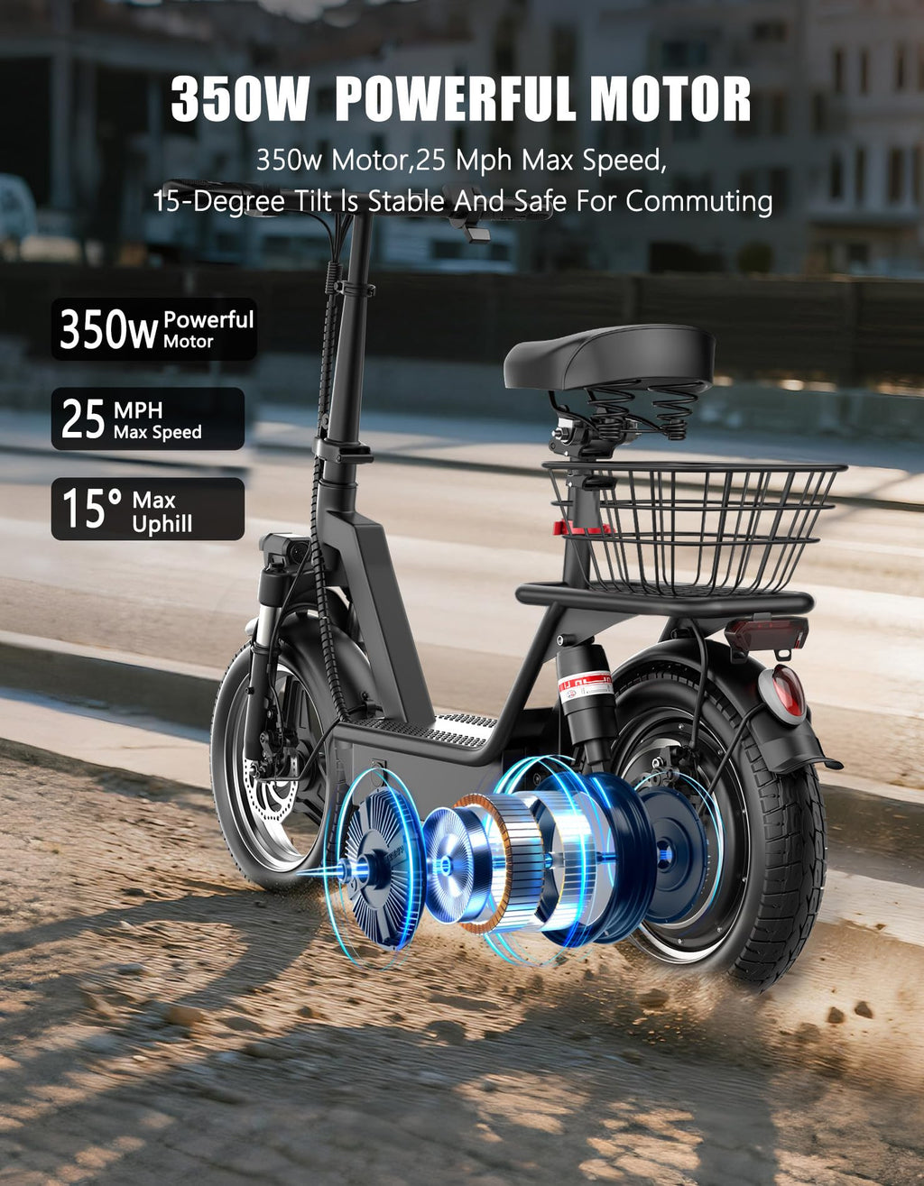 Foldable Electric Scooter with Seat G183364