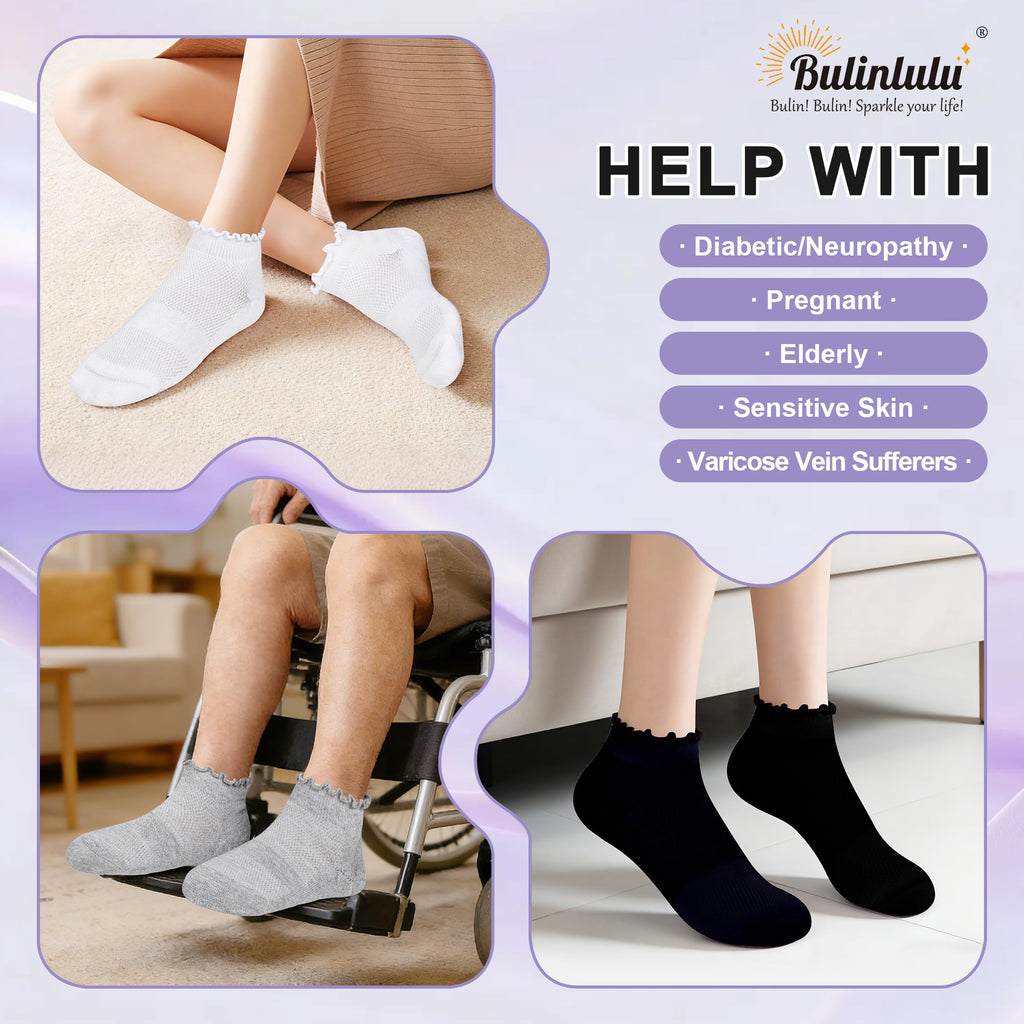 6 Pairs Low Cut Non Binding Ankle Socks V114704