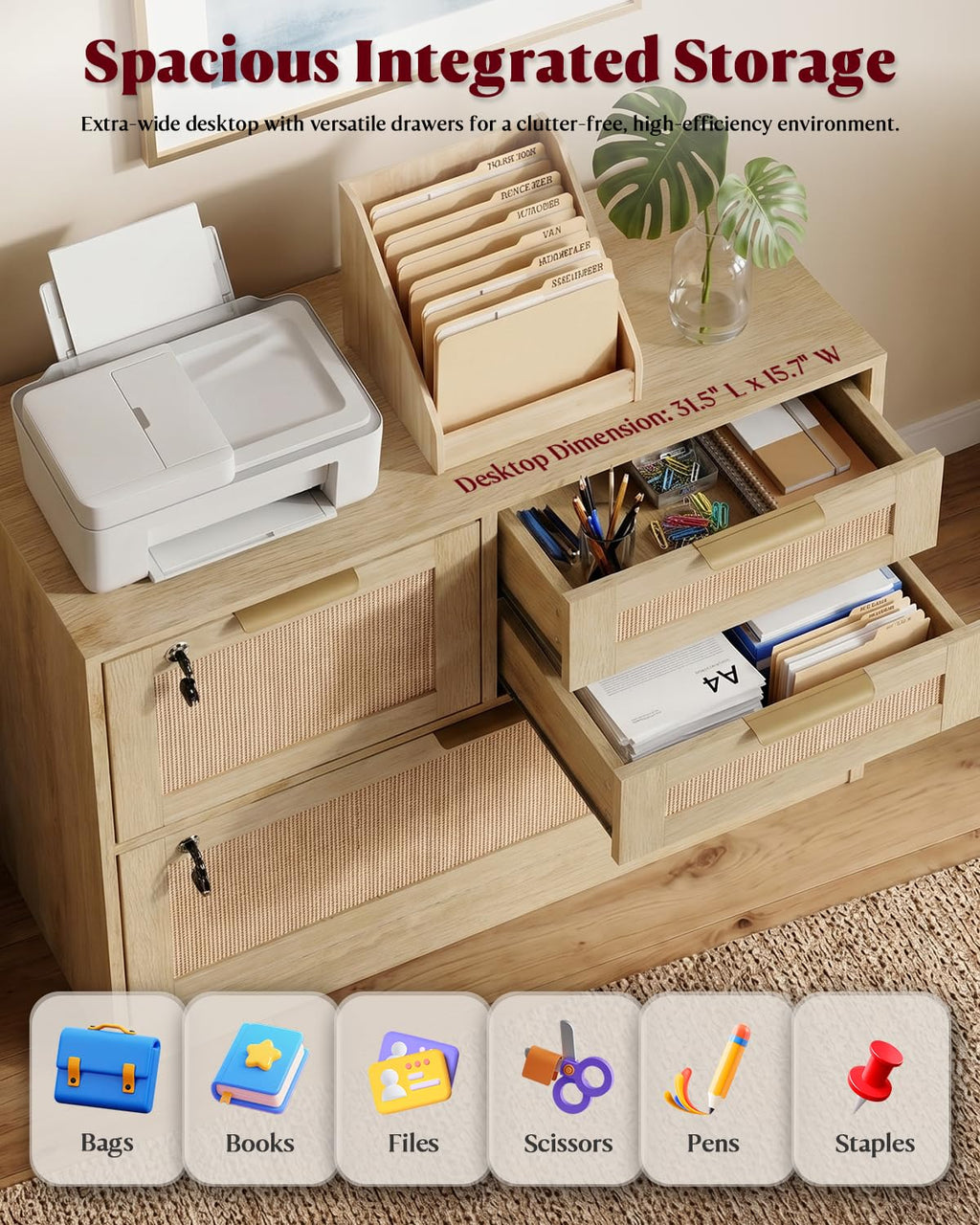 4 Drawer File Cabinet with Lock Q864