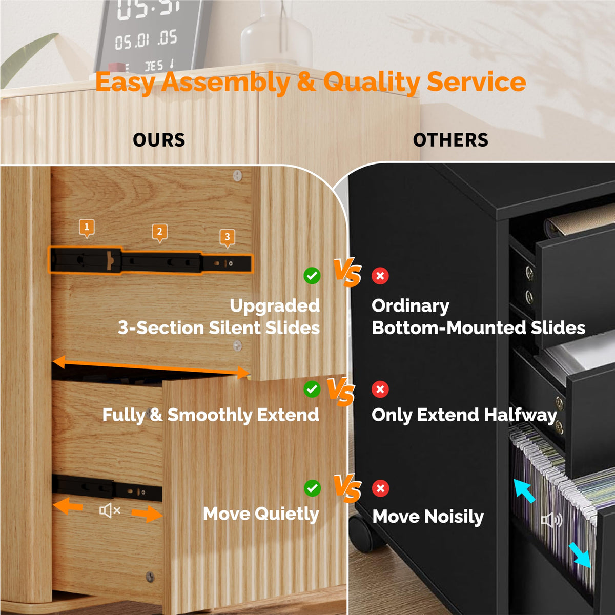 2 Drawer Wood File Cabinet Q336