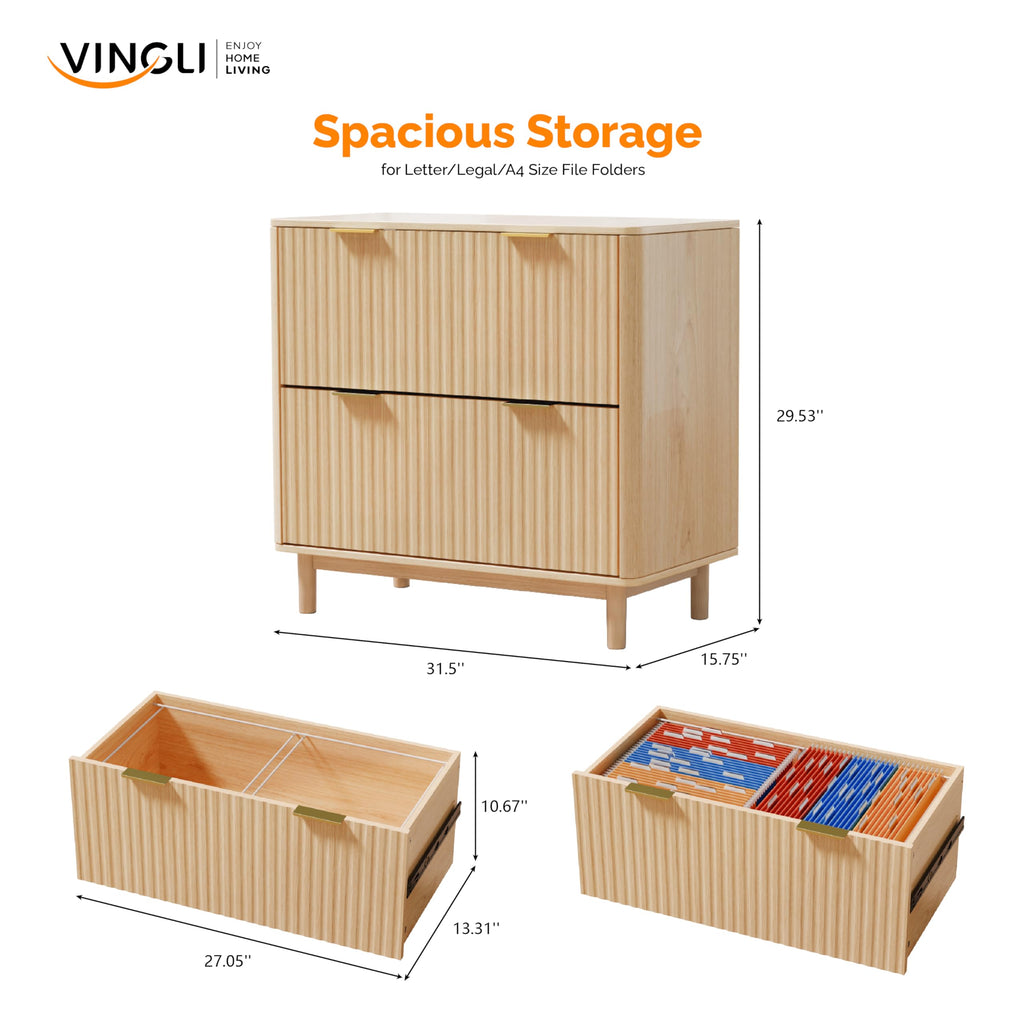 2 Drawer Wood File Cabinet Q336
