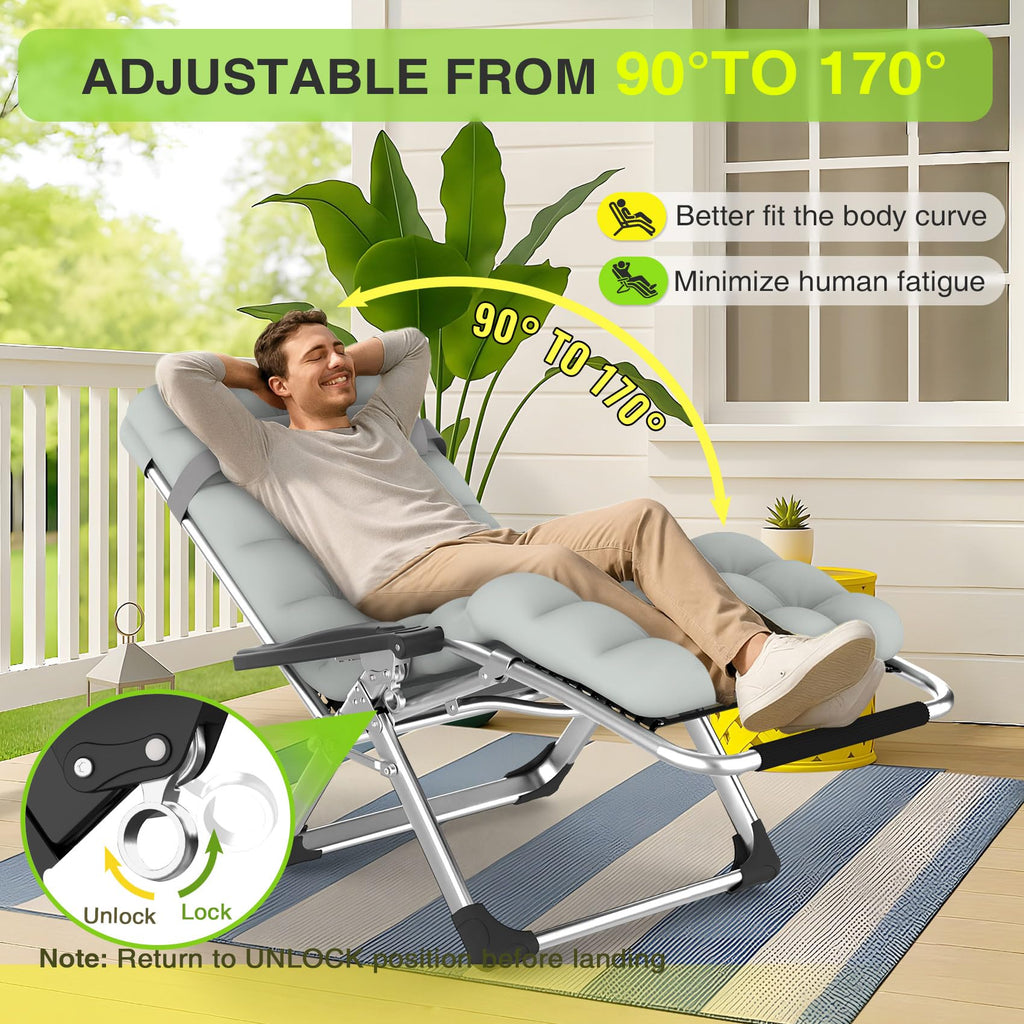 Zero Gravity Reclining Camping Lounge Chair with Cup Holder Z27868