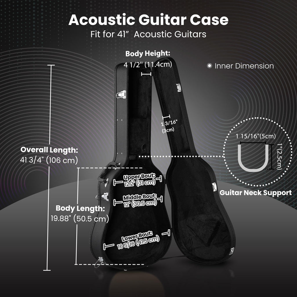 Dreadnought 41 Inch Wooden Hardshell Guitar Case W5378