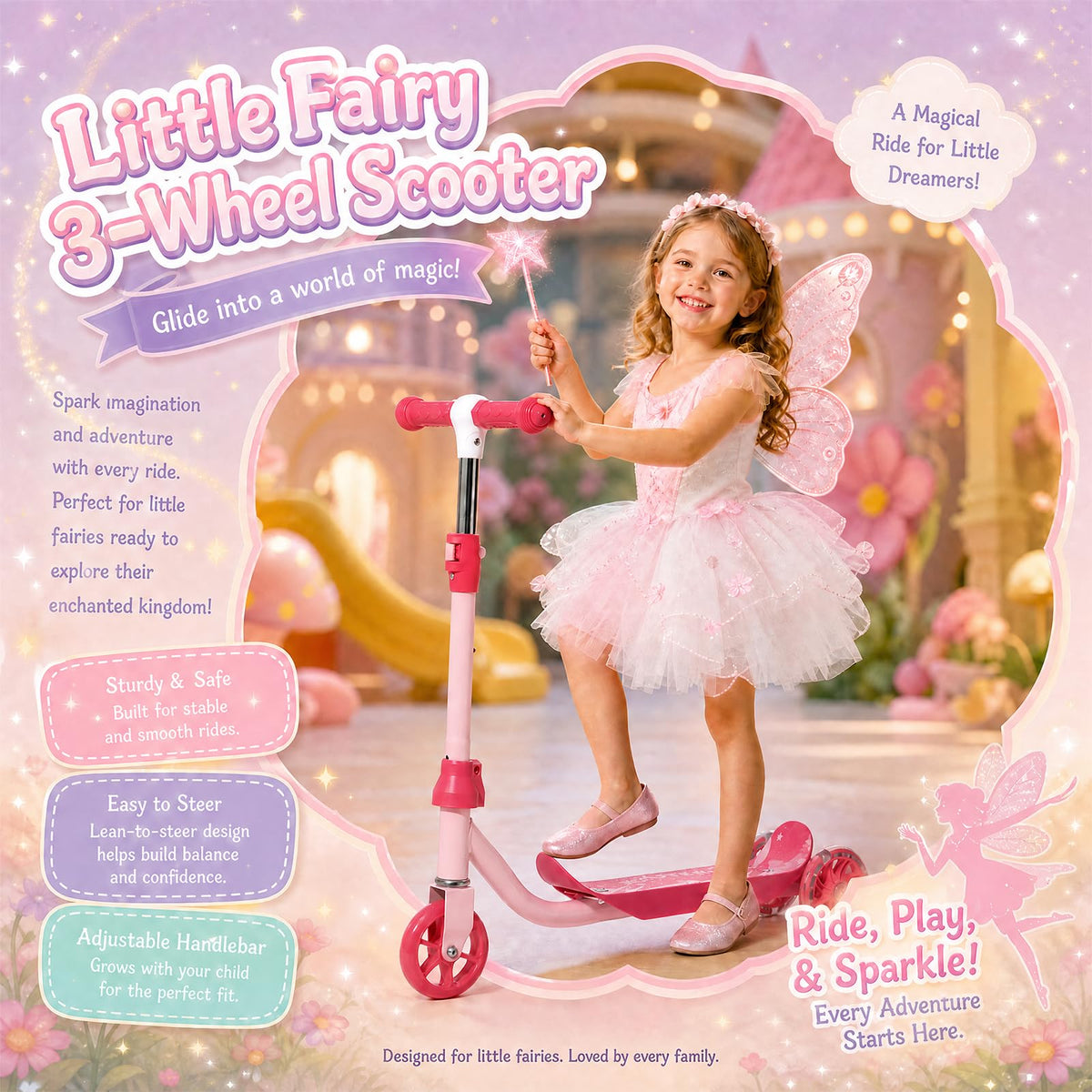 3 Wheel Kids Scooter with LED Light-Up Wheels C25026