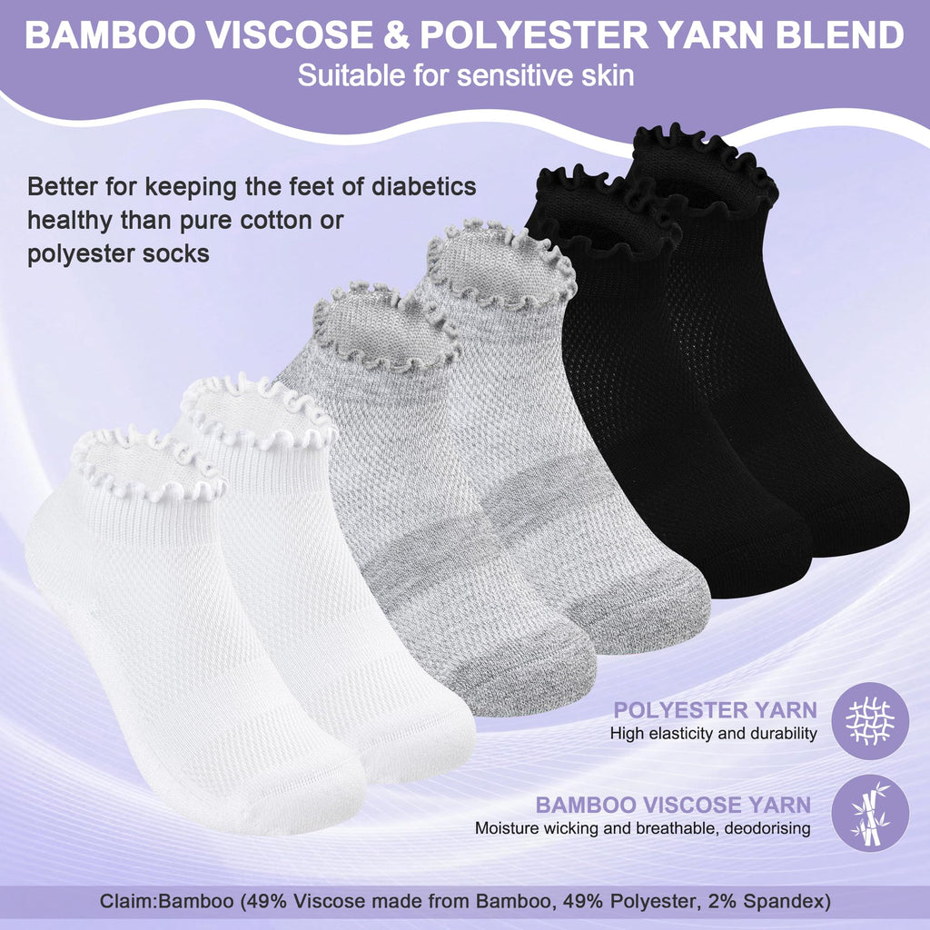6 Pairs Low Cut Non Binding Ankle Socks V114704
