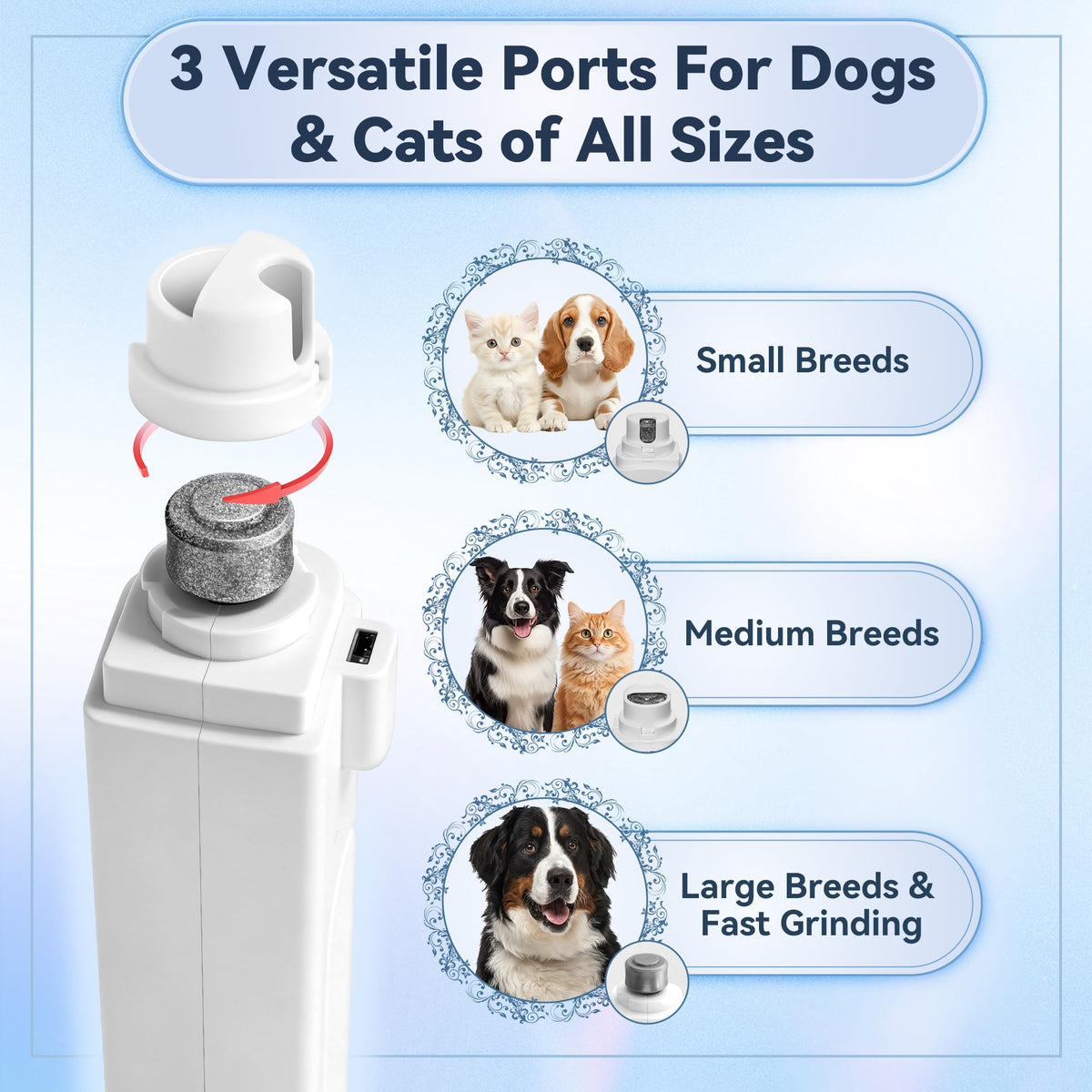 2-in-1 Quiet Electric Pet Nail Clipper & Grinder with Light T911464