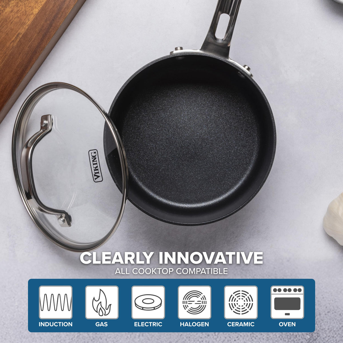 12 Piece Non Stick Hard Anodized Cookware Set with Glass Lids O3148