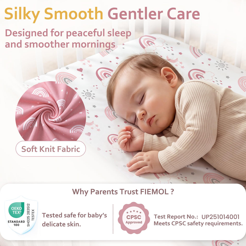 3 Pack Fitted Crib Sheets 52”x28” P801204