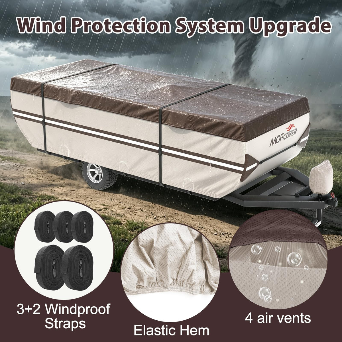 9 Layers Waterproof 14-16ft Pop Up Camper Cover I34066