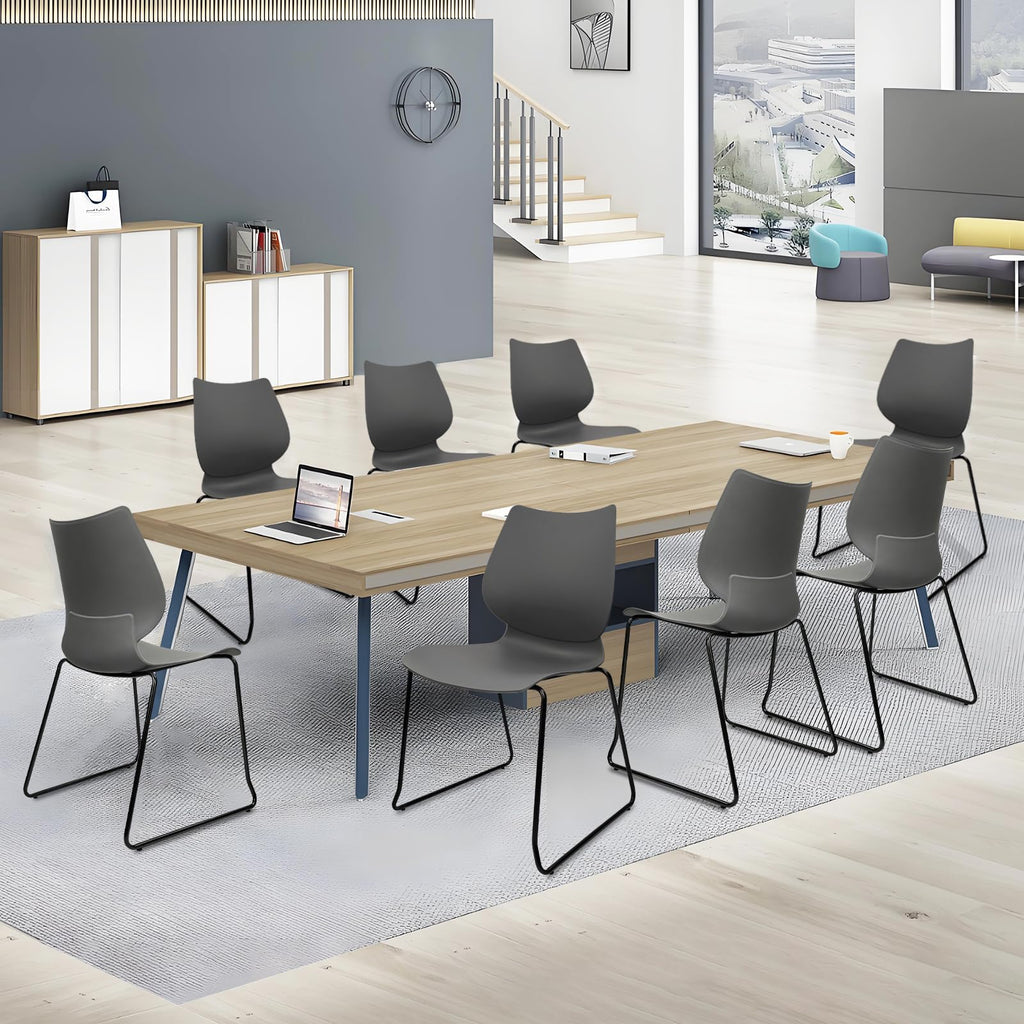 Grey Stacking Plastic Office Chairs Set of 12 X901217