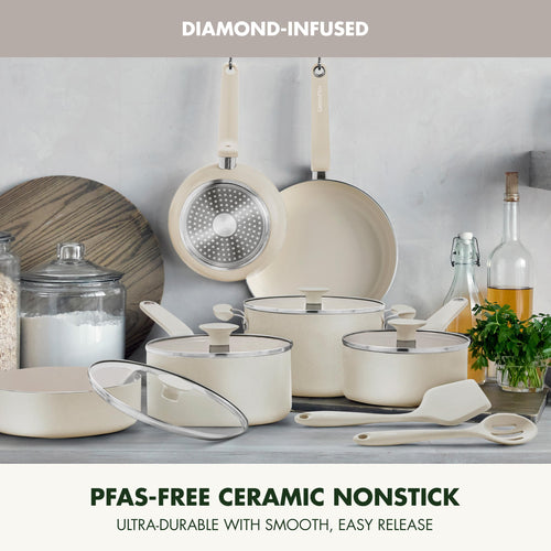 12 Piece Ceramic Nonstick Cookware Set G74748