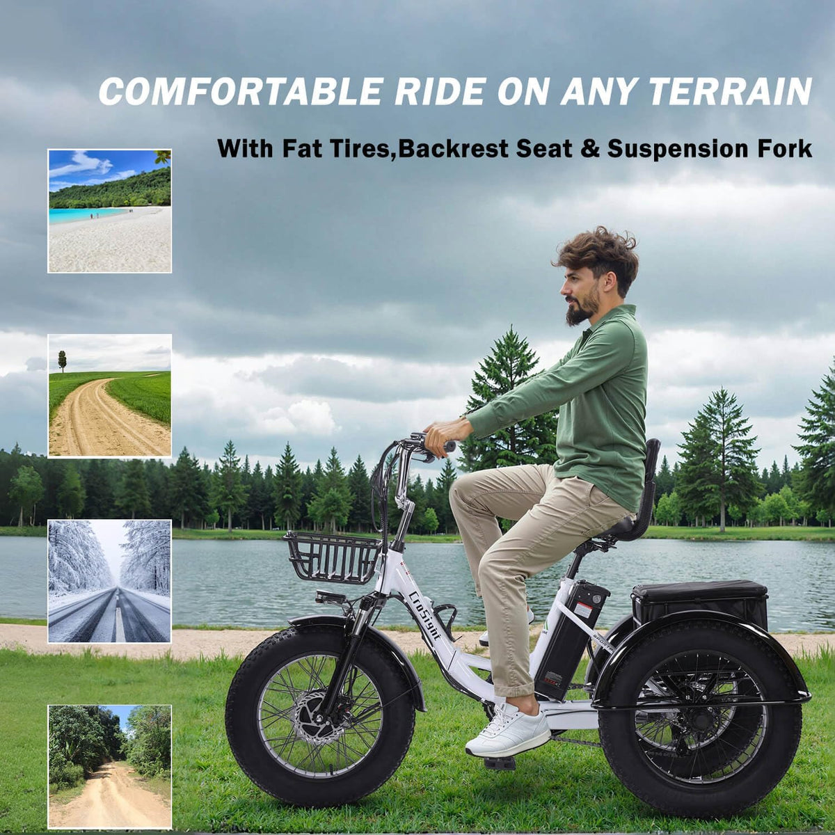20" Fat Tire Folding Electric Tricycle 750W 48V W6972