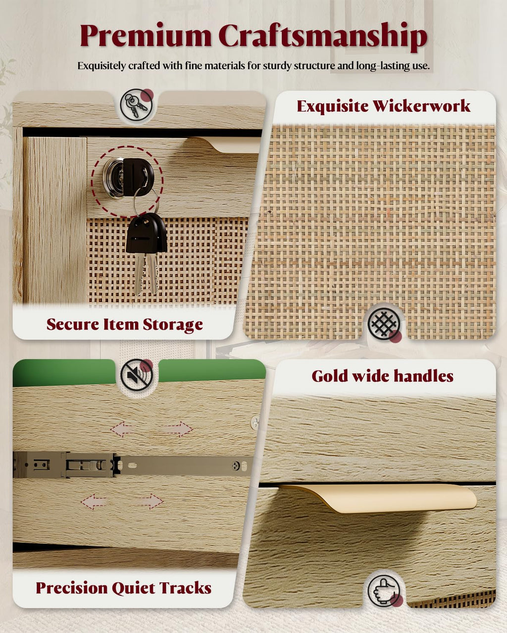 4 Drawer File Cabinet with Lock Q864