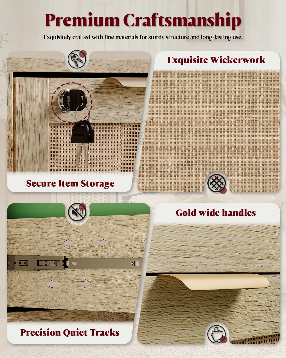 4 Drawer File Cabinet with Lock Q864
