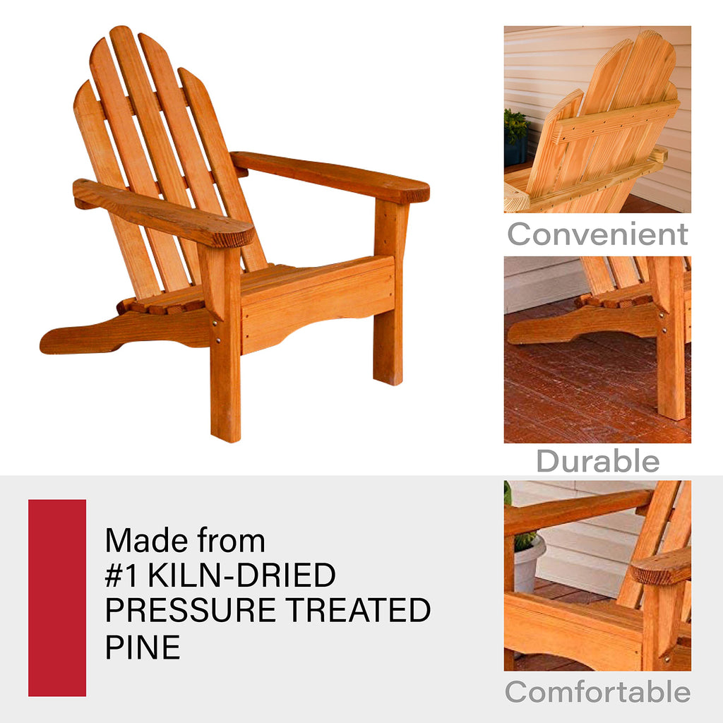 Heavy Duty Adirondack Chair Treated Pine 800 Lb Weight Capacity A673142