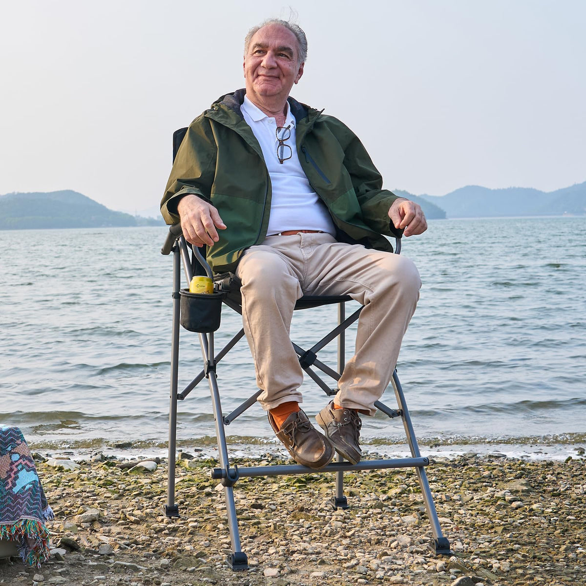 Foldable Camping Chair with Carry Bag Black X6093