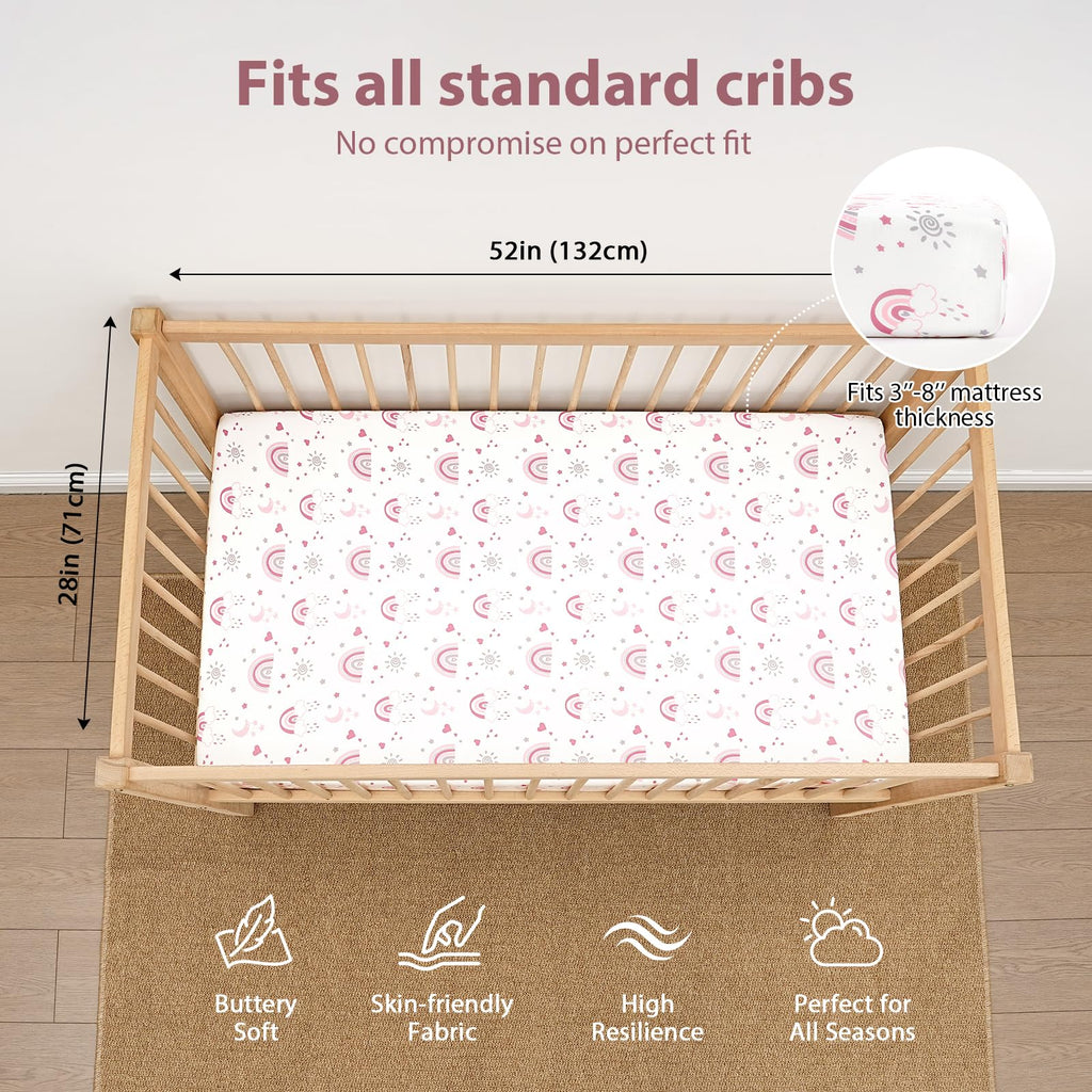 3 Pack Fitted Crib Sheets 52”x28” P801204