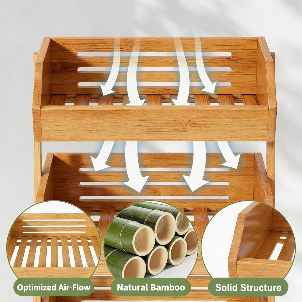 3-Tier Bamboo Fruit & Vegetable Basket Organizer P58546