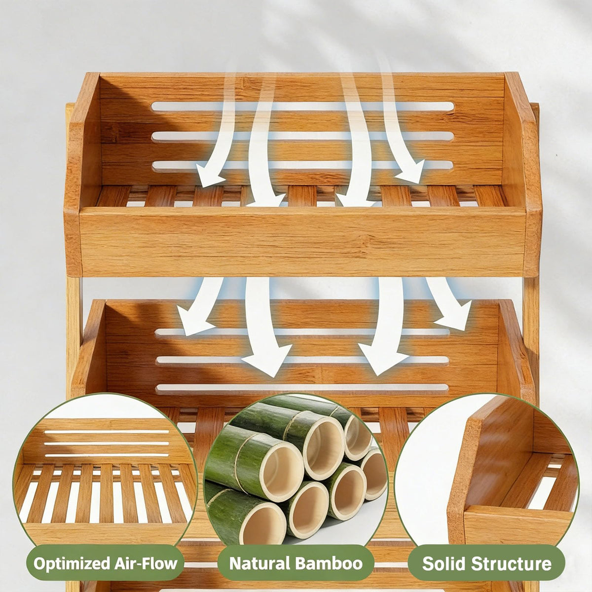 3-Tier Bamboo Fruit & Vegetable Basket Organizer P58546