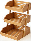3-Tier Bamboo Fruit & Vegetable Basket Organizer P58546