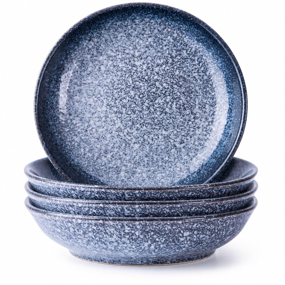 8-Inch Ceramic Pasta Bowls, Set of 4, Blue Glaze F8609
