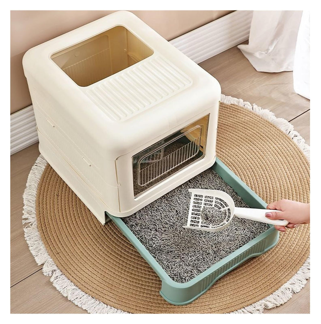 Fully Enclosed Cat Litter Box with Lid and Drawer P471996