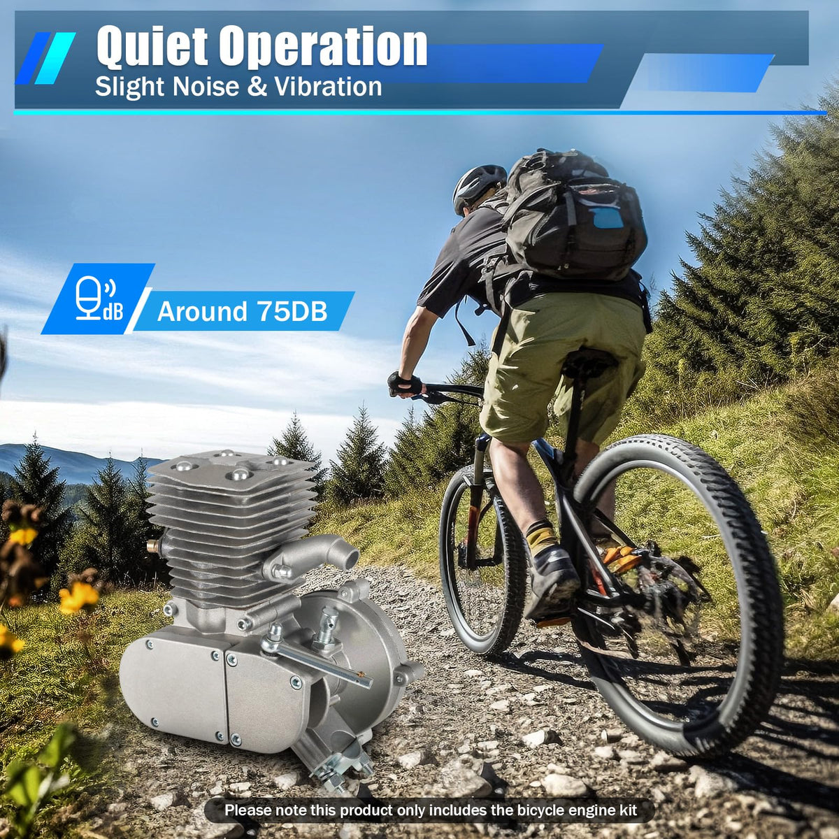 2 Stroke 100cc Bicycle Engine Kit with Air-Cooling T4287