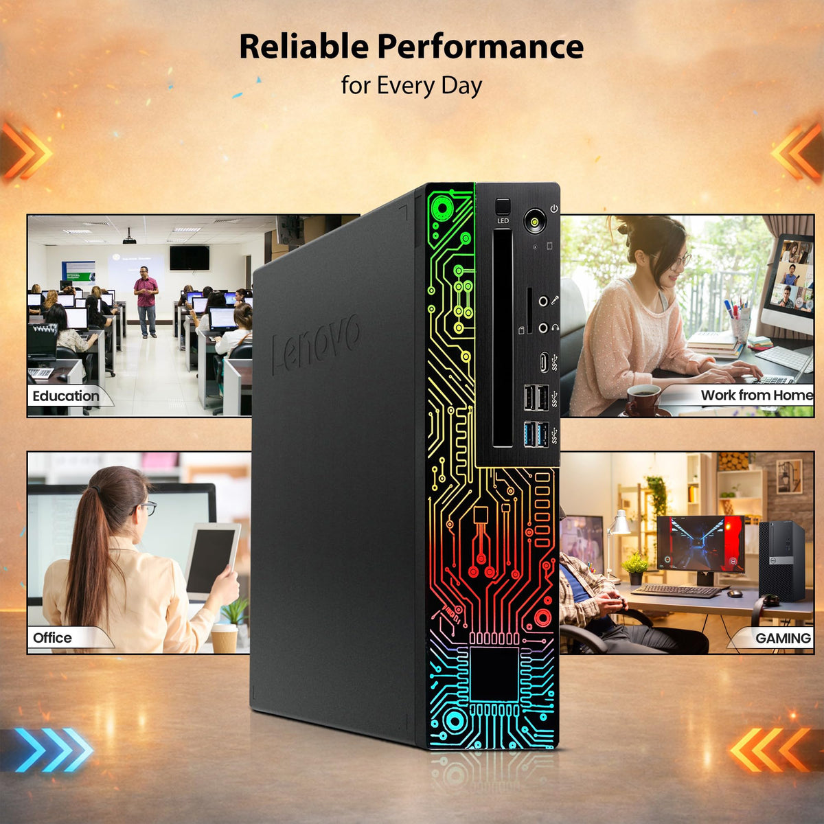 RGB Desktop PC Intel Core i5-8500 16GB DDR4 RAM 256GB SSD 500GB HDD GeForce GT 1030 T3009